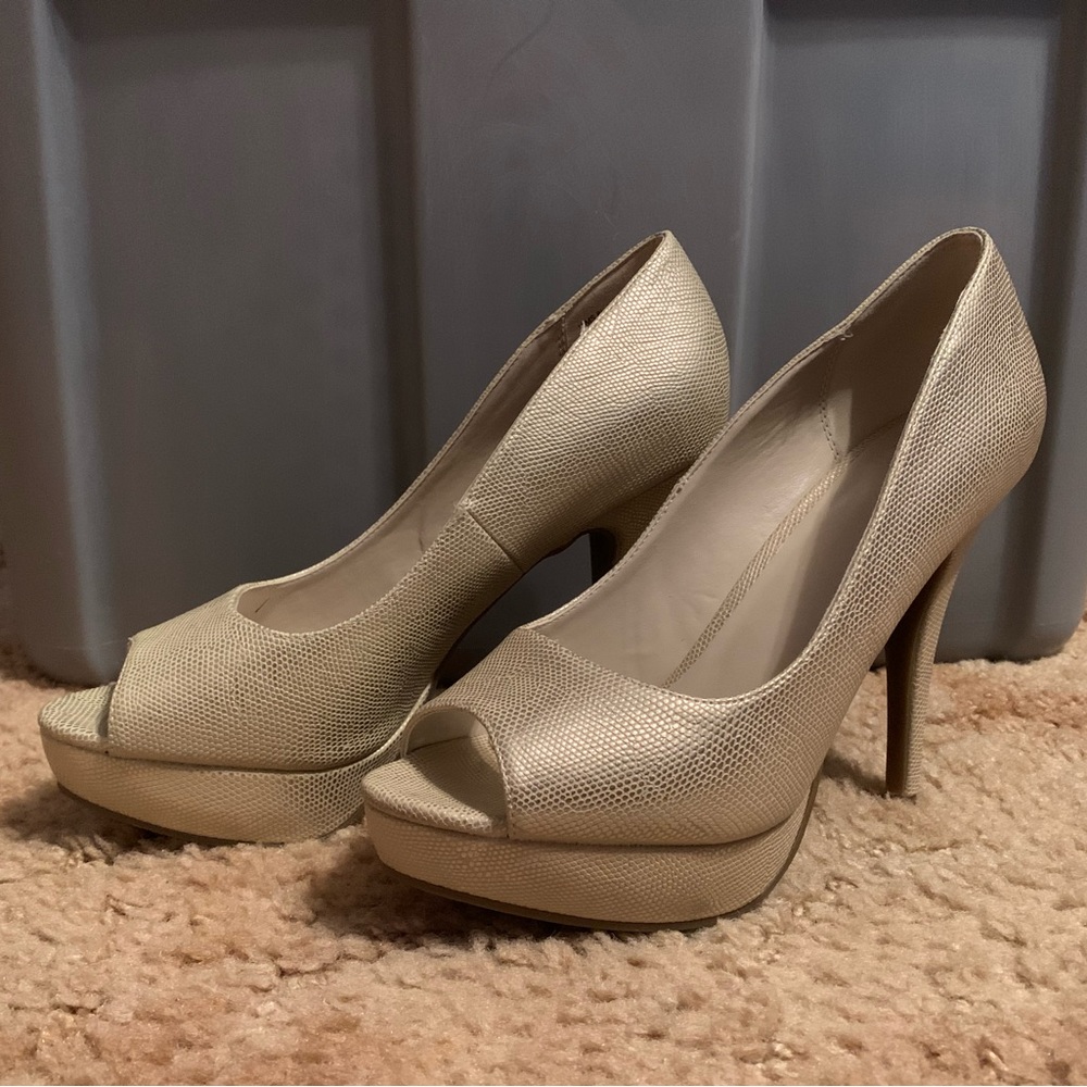 Apt.9 BEIGNET Metallic Platform Stiletto Heels Dress Shoes Women's Size 8.5